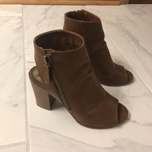 Madden Girl leather zip heels